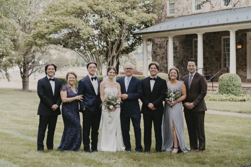 Family portraits at a Maryland wedding