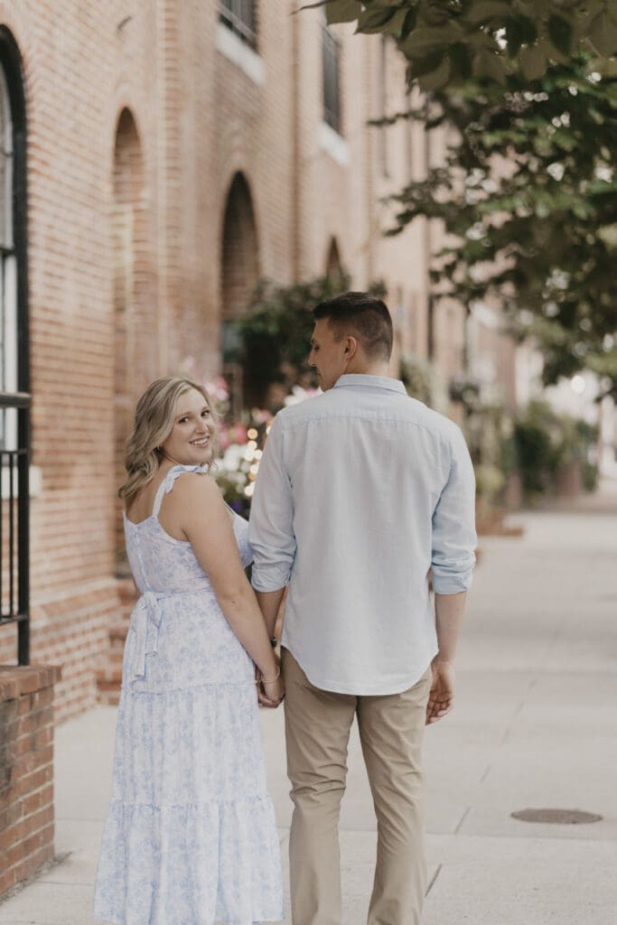 Fells Point, MD photo shoot on a cute sidewalk
