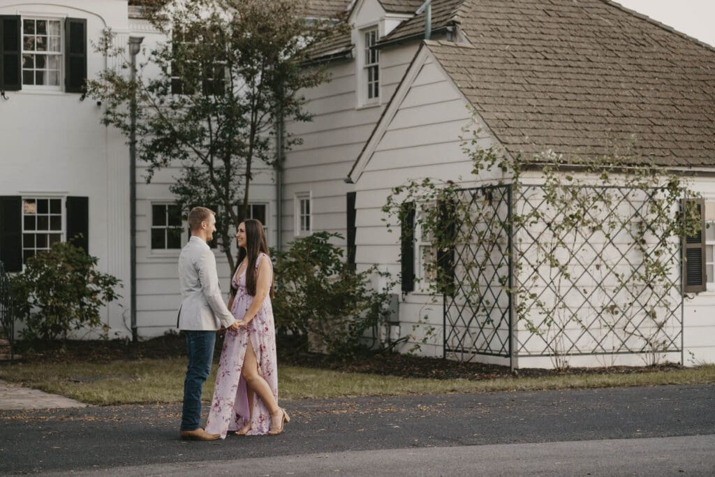 Bohemia Overlook and Rosewood Farms engaged couple photo shoot